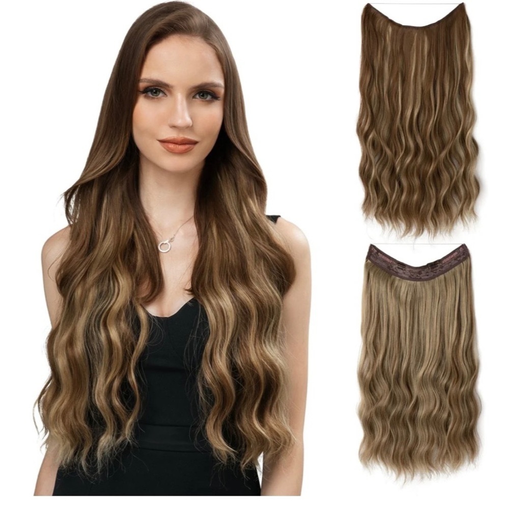 Beauty Bello Ash Brown/bleach blonde hair halo 16”